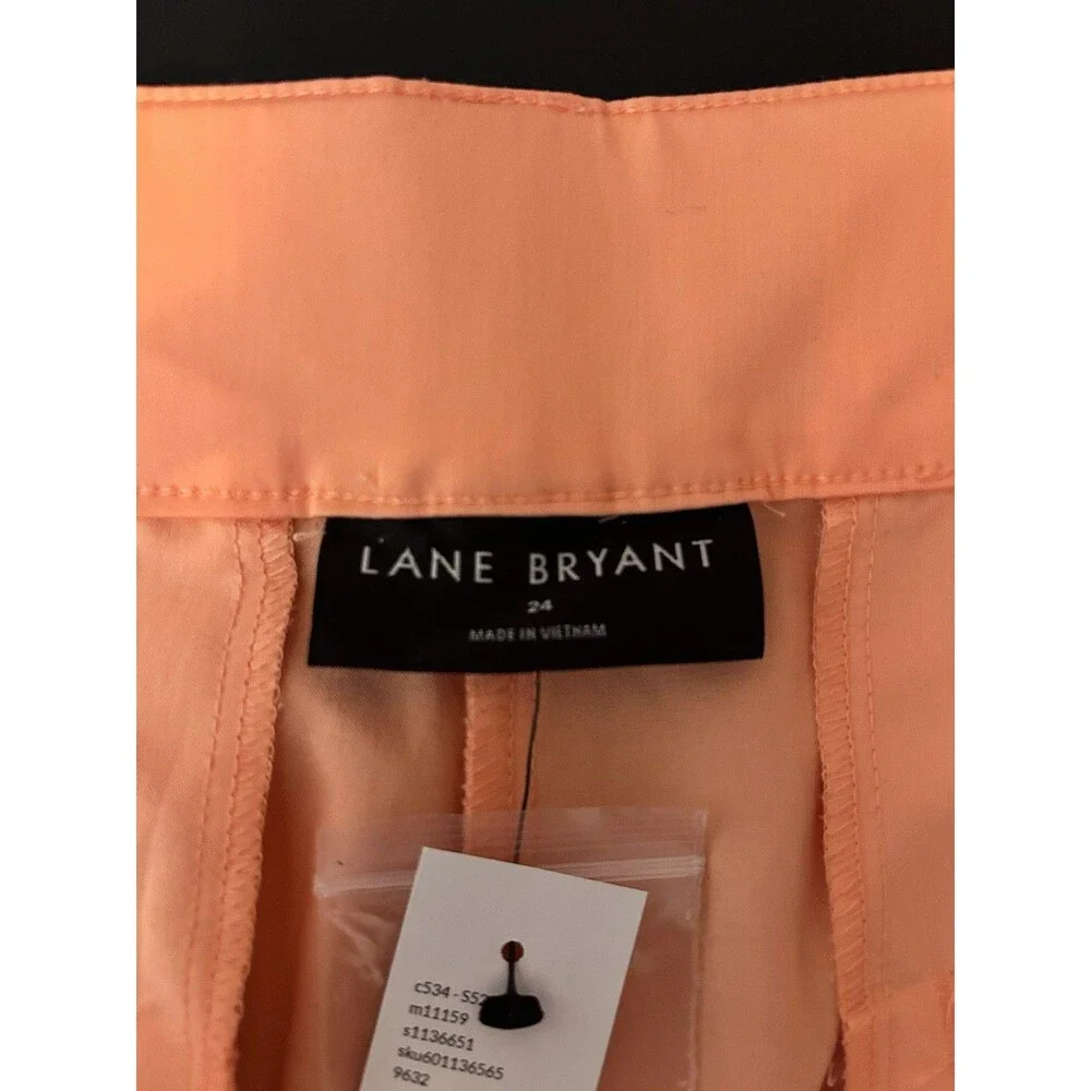 Lane Bryant The Chino Collection Short Womens Size 24 Mid Rise Coral Peach New - Picture 4 of 7